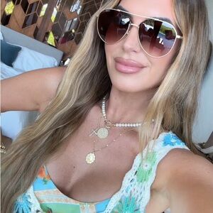 DIFF Eyewear Dash Brushed Gold and Brown Never Worn Sunglasses